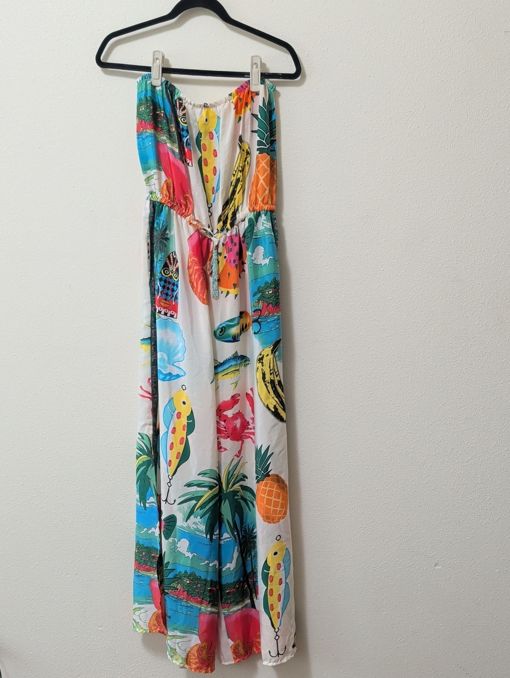 Multicolor Tropical Strapless Jumpsuit
